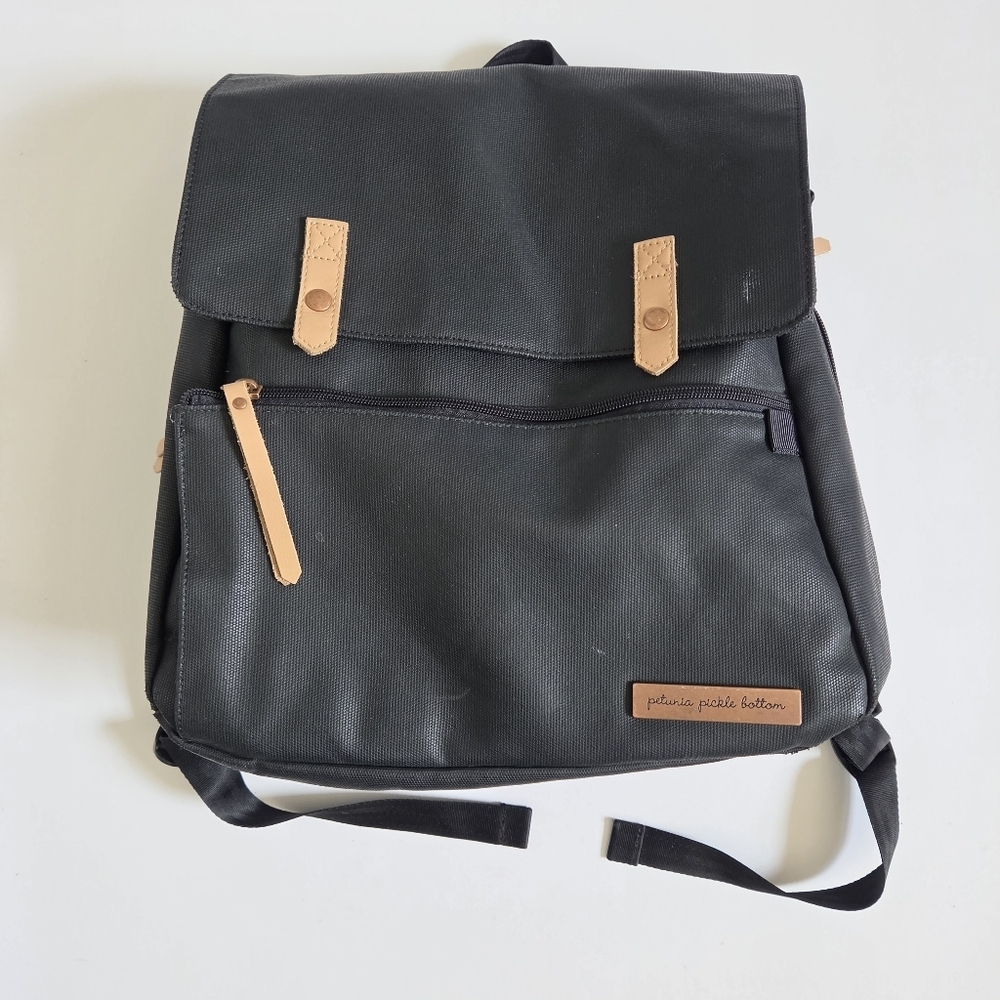 Petunia Pickle Bottom Meta Diaper Backpack in Black Matte Canvas